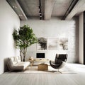 office loft interior design modern minimal waiting, generative AI