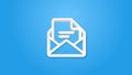 office mail, open envelope, email realistic icon. 3d line vector illustration. Top view