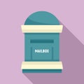 Office mailbox icon, flat style Royalty Free Stock Photo