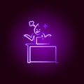 Office man angry notebook line icon in neon style. Element of office life illustration. Signs and symbols collection icon for Royalty Free Stock Photo