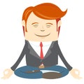 Office man meditating