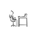 Office man pause work outline icon. Element of office life illustration. Premium quality graphic design icon. Signs and symbols co Royalty Free Stock Photo