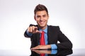 Office man is pointing at you Royalty Free Stock Photo