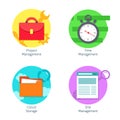 Office management icons set