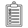 Office manager clipboard icon, outline style