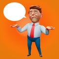 Office manager cartoon discouraged character 3d illustration