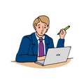 Office, manager job, stylized man in suit