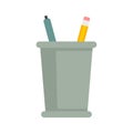 Office manager pens icon flat isolated vector