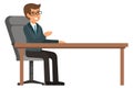 Office manager sit at table. Businessman meeting. Corporate employee