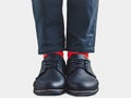 Office Manager, stylish shoes and bright socks Royalty Free Stock Photo