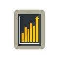 Office manager tablet graph icon flat isolated vector