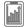 Office manager tablet graph icon, outline style