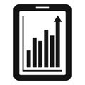 Office manager tablet graph icon, simple style