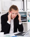 Office manager woman is having complicated issue with project Royalty Free Stock Photo