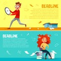 Office managers deadline cartoon illustration Royalty Free Stock Photo