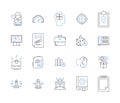 Office and managers outline icons collection. Office, Managers, Supplies, Employees, Documents, Organization, Technology