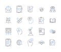 Office and managers outline icons collection. Office, Managers, Supplies, Employees, Documents, Organization, Technology