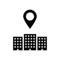 office map location glyph icon vector illustration