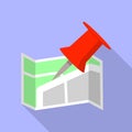 Office map pin icon, flat style Royalty Free Stock Photo