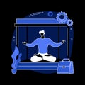 Office meditation booth abstract concept vector illustration.