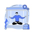 Office meditation booth abstract concept vector illustration.