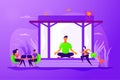 Office meditation booth concept vector illustration