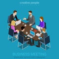 Office meeting room report collaboration flat 3d web isometric