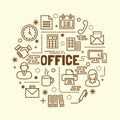 Office minimal thin line icons set