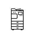 Office multifunction copier machine outline icon