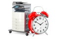 Office multifunction printer MFP with alarm clock, 3D rendering Royalty Free Stock Photo