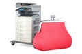 Office multifunction printer MFP with coin purse. 3D rendering Royalty Free Stock Photo