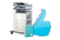 Office multifunction printer MFP with like icon. 3D rendering Royalty Free Stock Photo