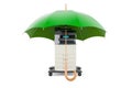 Office multifunction printer MFP under umbrella. 3D rendering Royalty Free Stock Photo