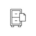 Office nightstand files icon. Simple line, outline vector of office icons for ui and ux, website or mobile application on white