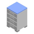 Office nightstand icon, isometric style