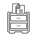 Office Nightstand Icon in Line Style