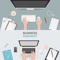 Office object business activity flat vector Royalty Free Stock Photo