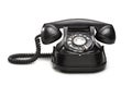 Office: old and vintage telephone Black Royalty Free Stock Photo