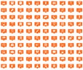 Office orange message icons set