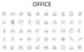 Office line icons collection. Budgeting, Investments, Savings, Taxes, Analysis, Planning, Accounting vector and linear Royalty Free Stock Photo