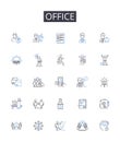 Office line icons collection. Countdown, Limit, Target, Timeframe, Schedule, Due date, Cutoff vector and linear