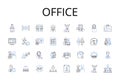 Office line icons collection. Workplace, Company, Employment, Business, Workspace, Enterprise, Establishment vector and