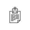 Office paper clip document line icon