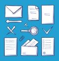 Office Paper and Documentation Icons Set Vector