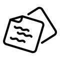 Office papers icon, outline style