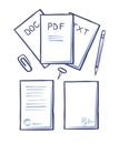 Office Papers and Pages with Signature Vector Royalty Free Stock Photo