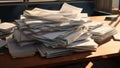 Office paperwork business pile stacked paper