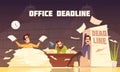 Office Paperwork Deadline Cartoon Poster