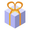 Office party gift box icon, isometric style Royalty Free Stock Photo