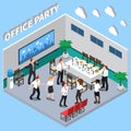 Office Party Isometric Composition